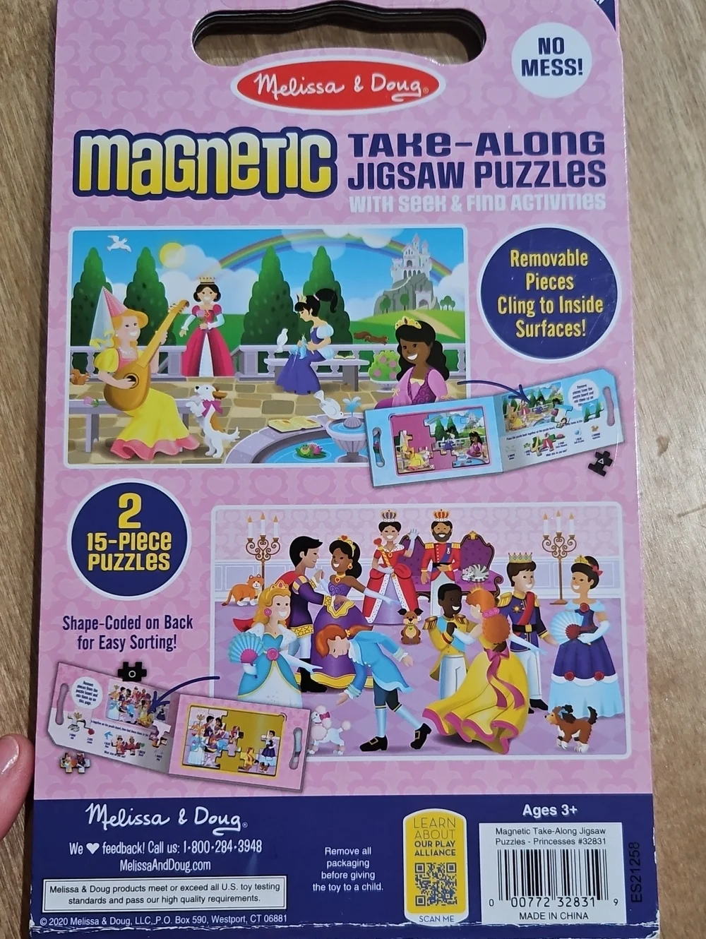 Melissa & Doug Princesses Magnetic Take-Along Jigsaw Puzzles - Pink
